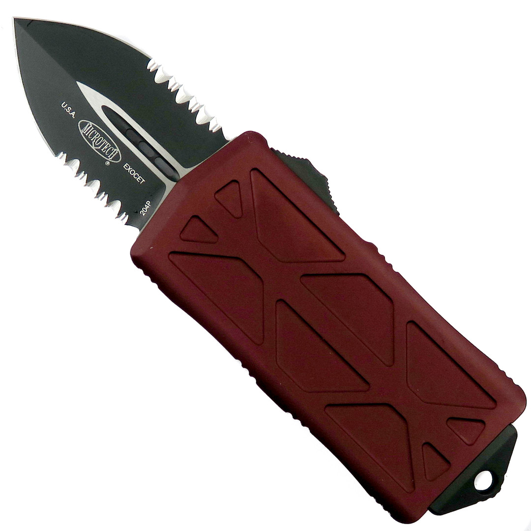 Microtech Merlot Exocet OTF Auto Knife, Black Combo Blade