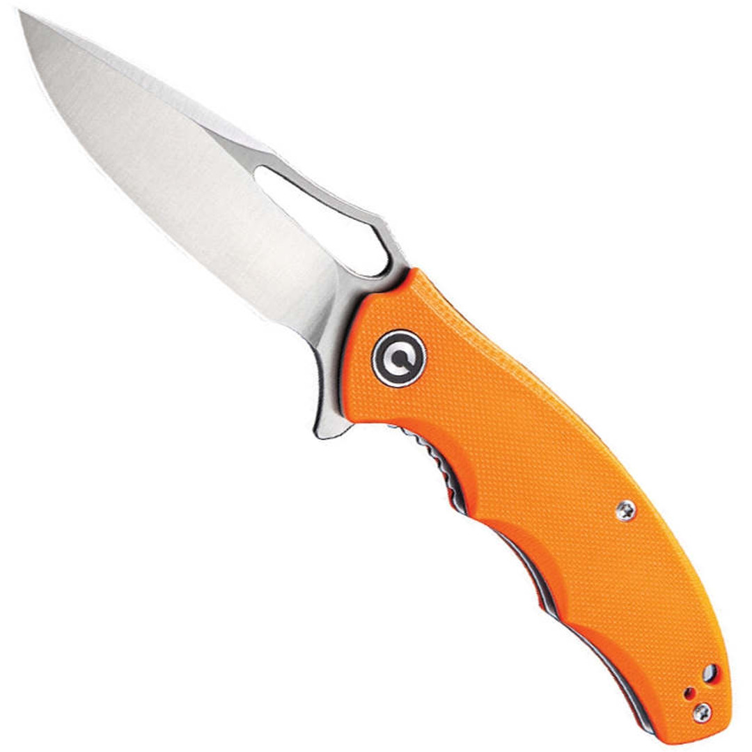 CIVIVI Orange Little Fiend Linerlock Knife, Satin D2 Blade