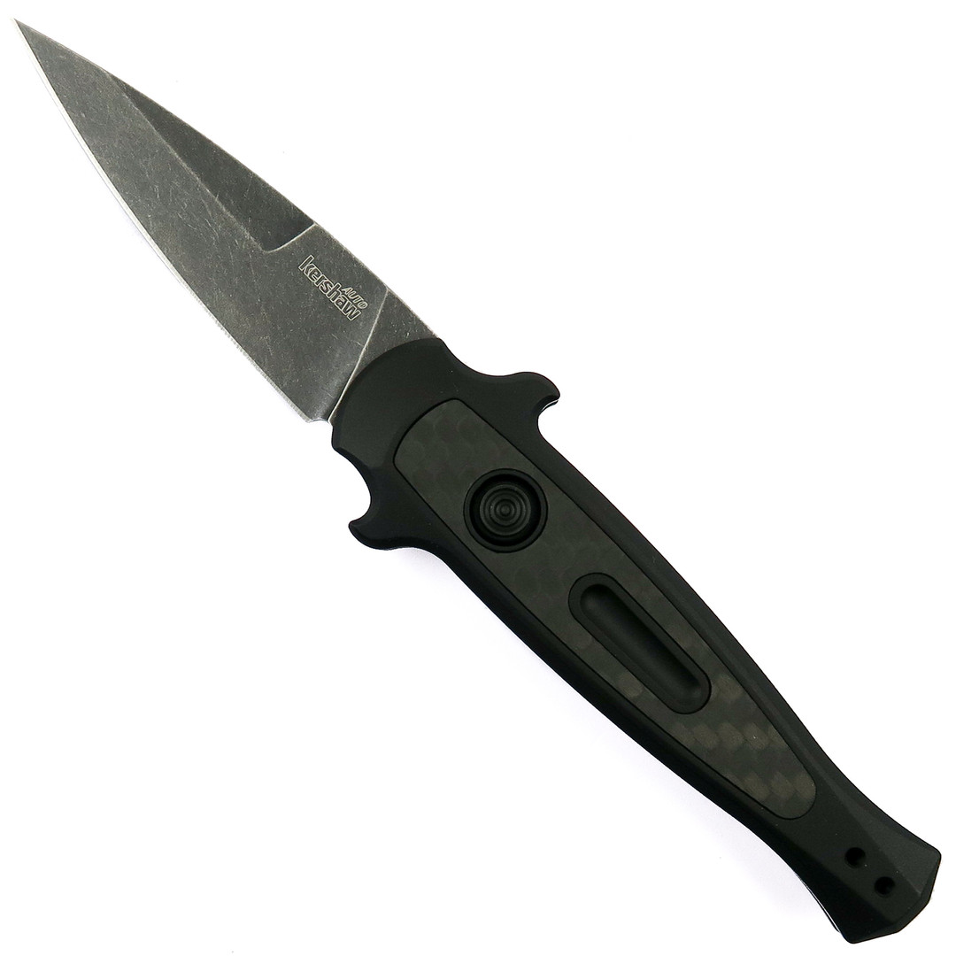 Kershaw Carbon Fiber Launch 12 Auto Knife, BlackWash Blade