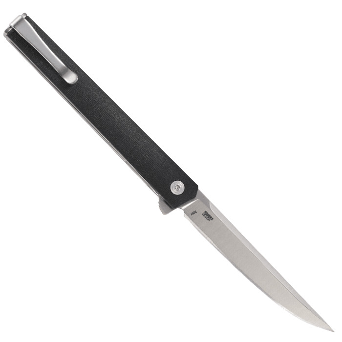 CRKT Liner Lock CEO Flipper Knife, Satin Blade, Clip View