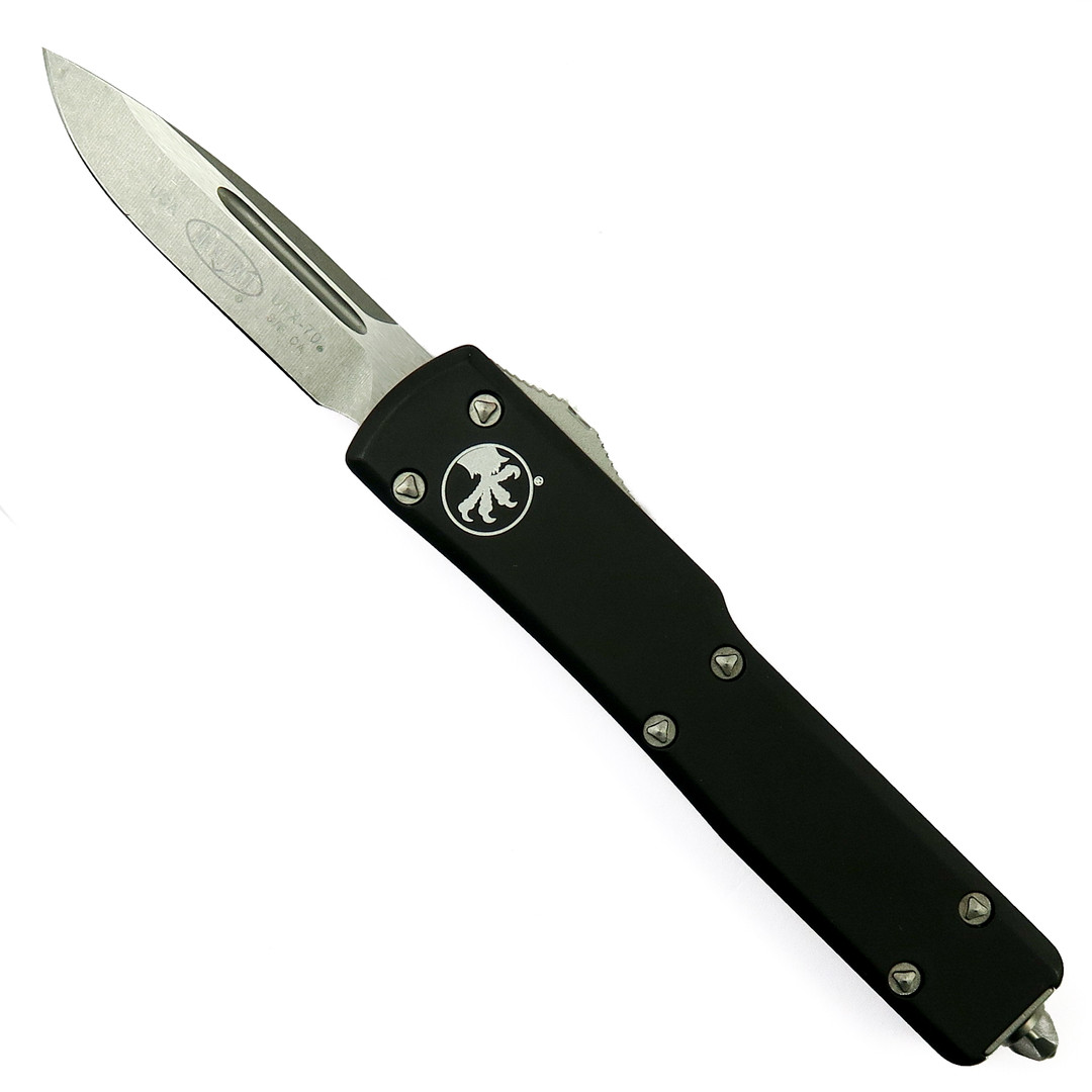 Microtech CA Legal UTX70 OTF Knife, Stonewash Standard Edge
