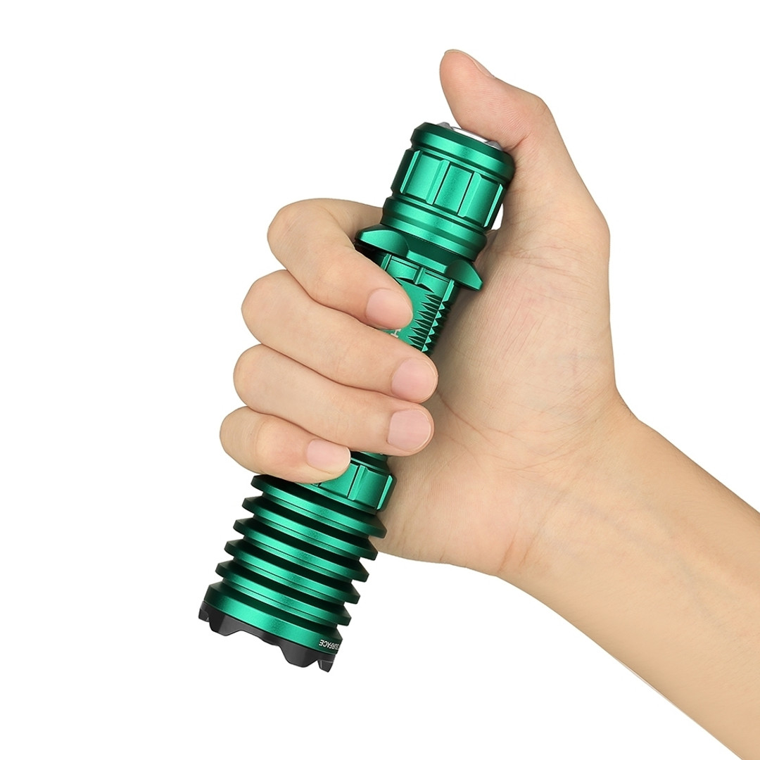 Olight Warrior X Pro Flashlight, Green, Hand View