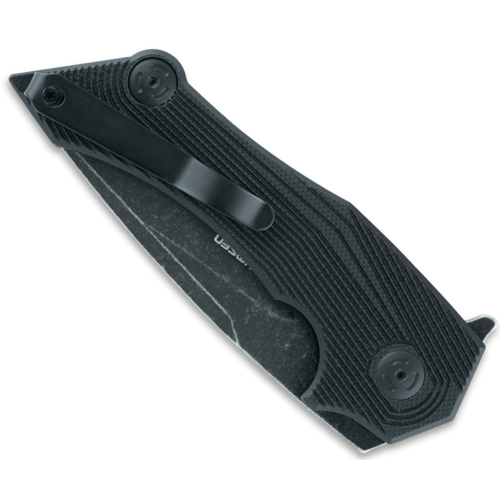 BlackFox Knives BF-747 Willumsen Munin Flipper Knife, Black