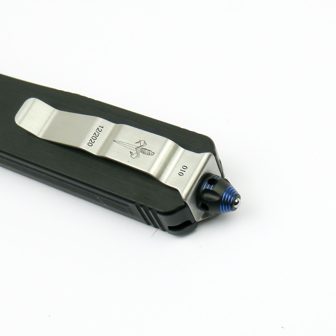 Marfione Custom Scarab II OTF Auto Knife, Satin Spike Grind, Glass Break