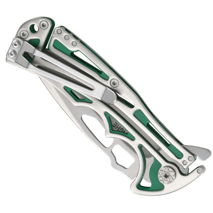 CRKT Green NIRK Tighe Flipper Knife, Satin Blade | BladeOps