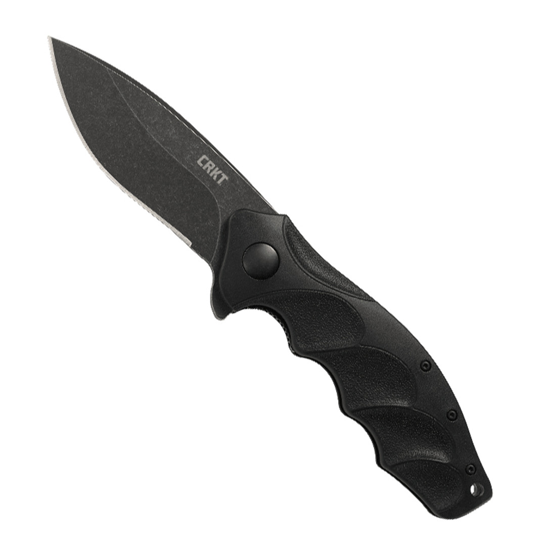 CRKT Onion Foresight Assisted Opening Folding Knife, Black Stonewash