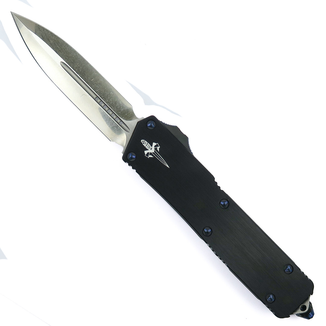 Marfione Custom Scarab II OTF Auto Knife, Two Tone Stonewash Dagger