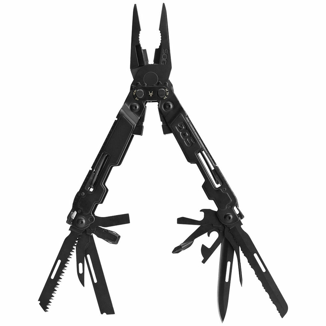 SOG PowerAccess Deluxe Black Multitool, open view