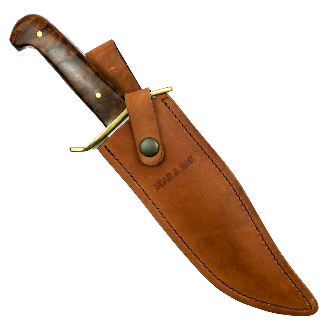 Bear & Son Cocobola Gold Rush Bowie with Leather Sheath, Sheath