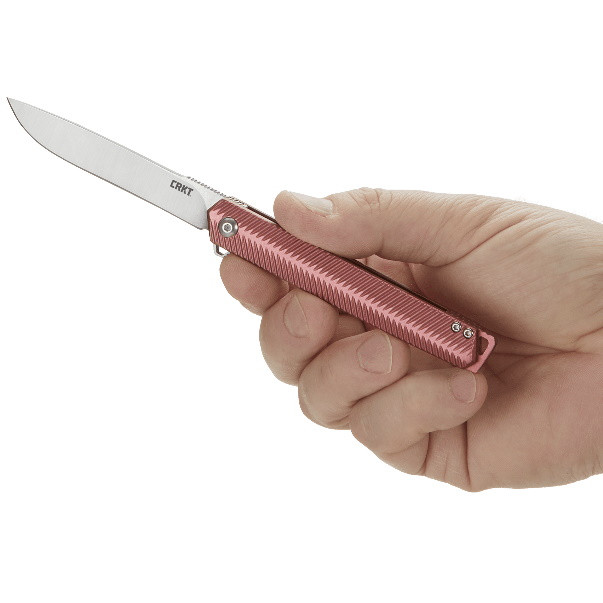 CRKT Ken Onion Maroon Stylus Assist Knife, Satin Blade | BladeOps
