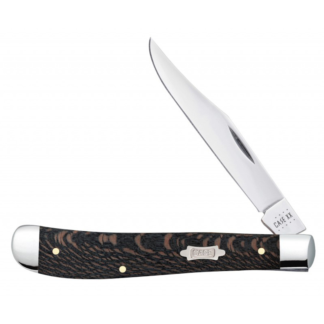 Case Black Sycamore Wood Smooth Slimline Trapper Knife 
