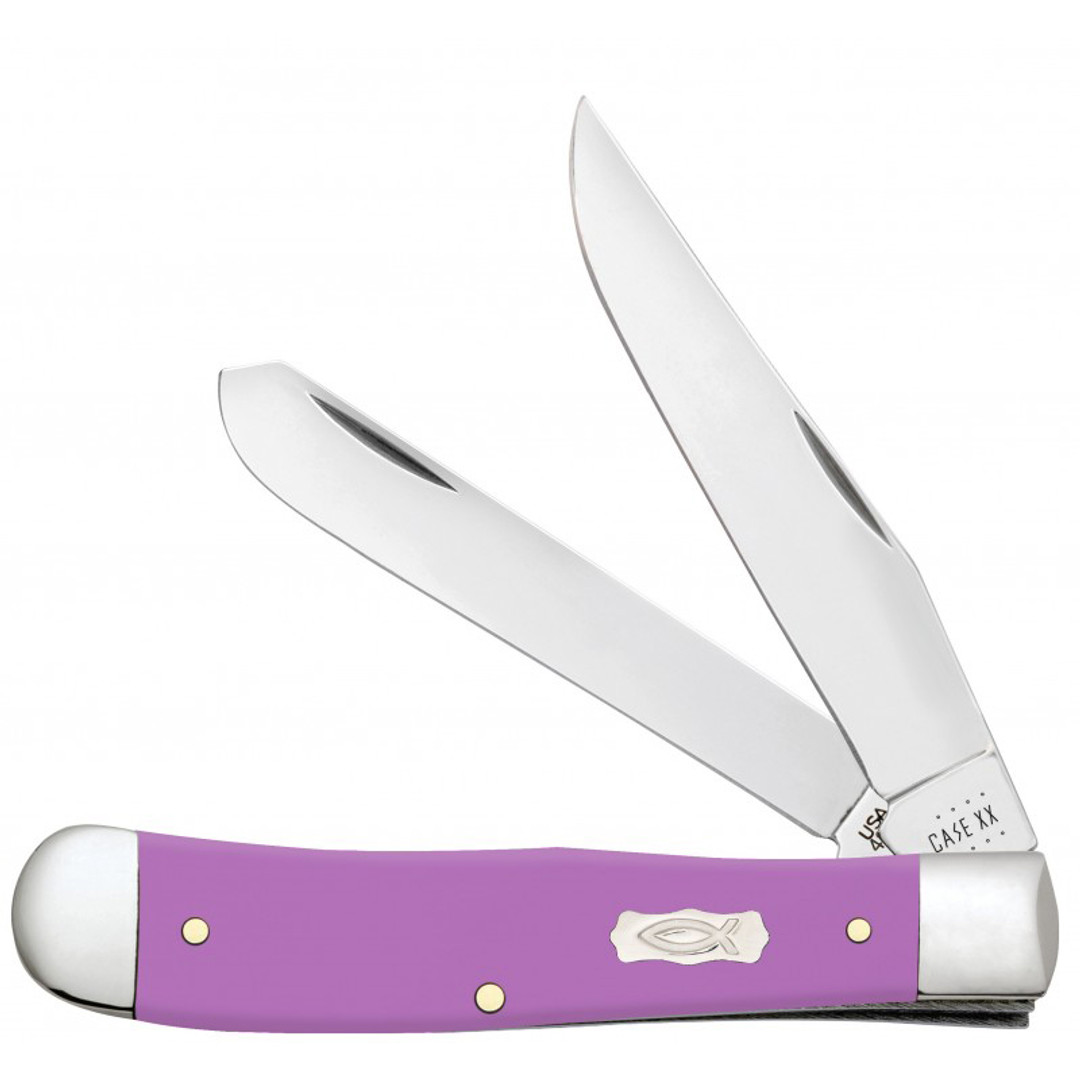 Case Lilac Synthetic Smooth Trapper Knife