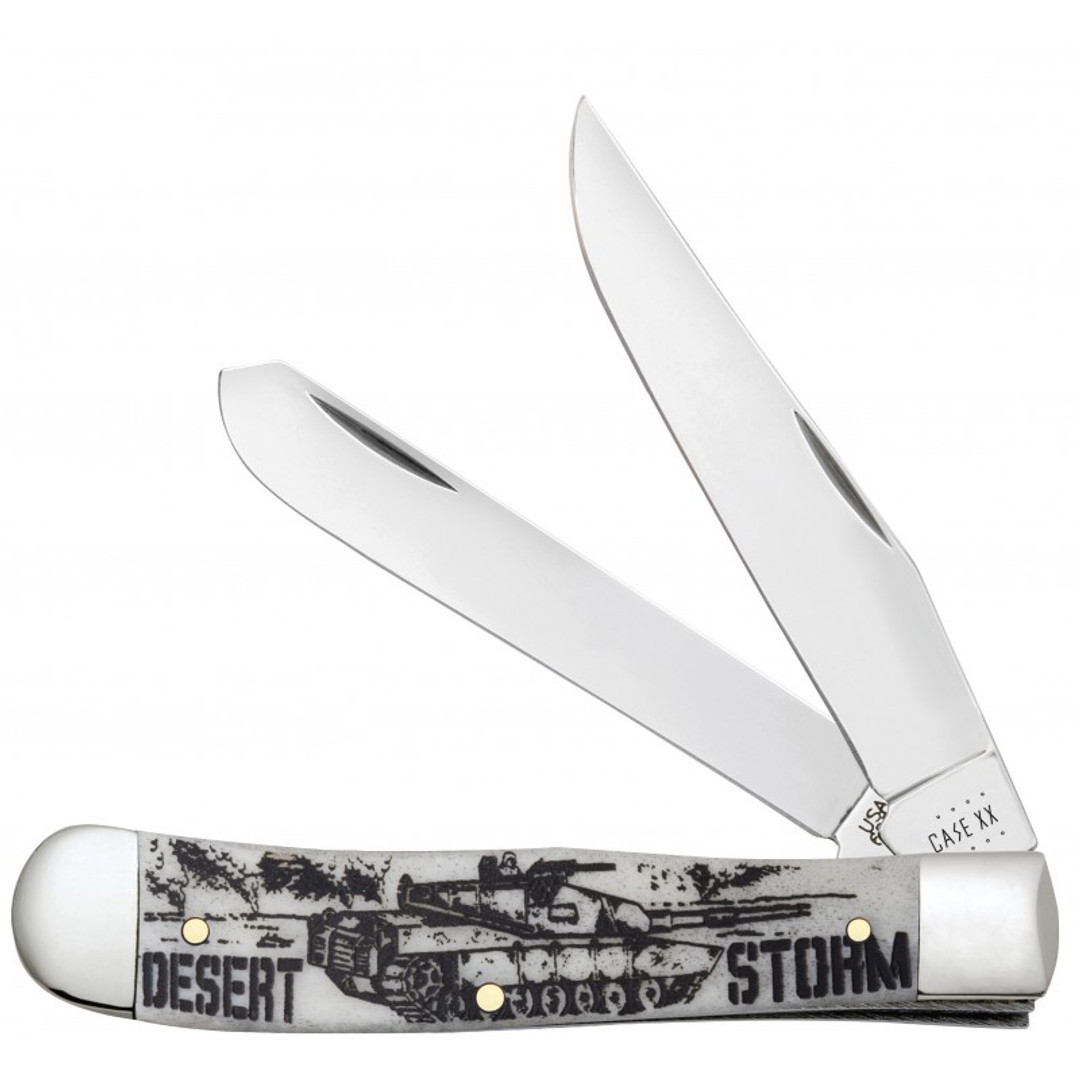 Case Desert Storm Natural Bone Smooth Trapper Knife 