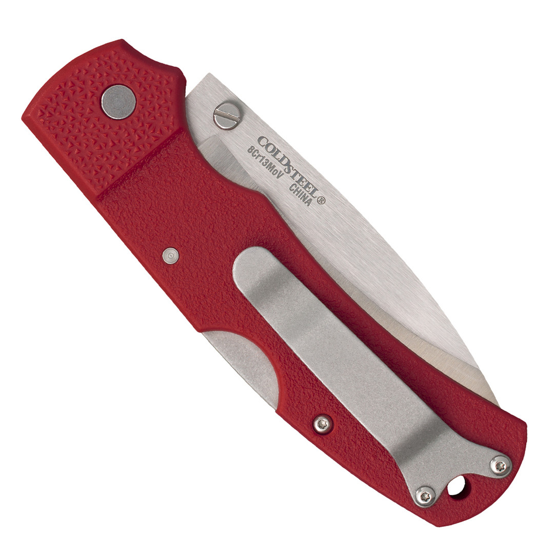 Cold Steel Double Safe Hunter Slock Master Red GFN Folding Knife , clip view