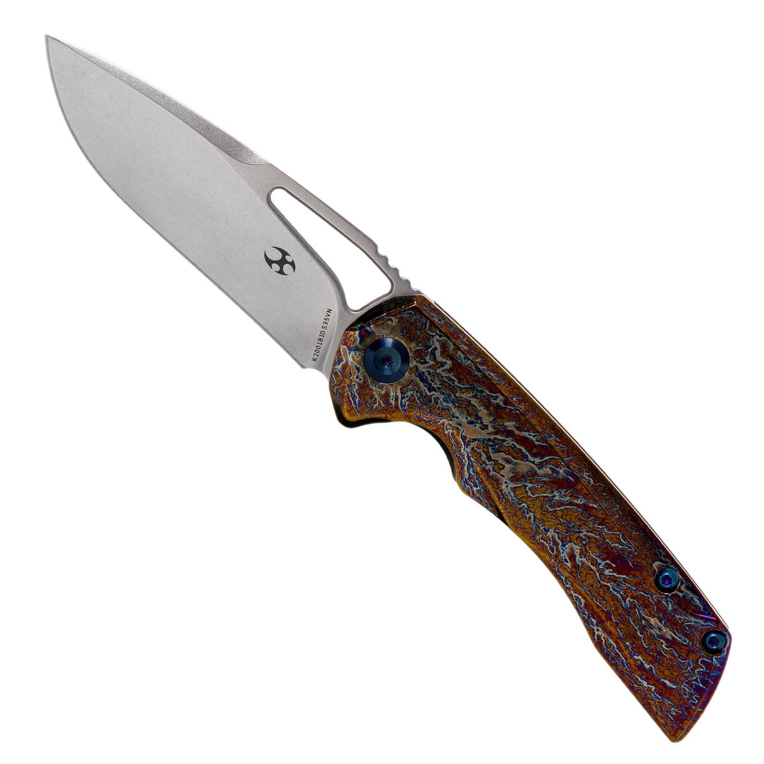 Kansept Knives Lightning Strike Anodized Titanium Mini Kryo Folder Knife 