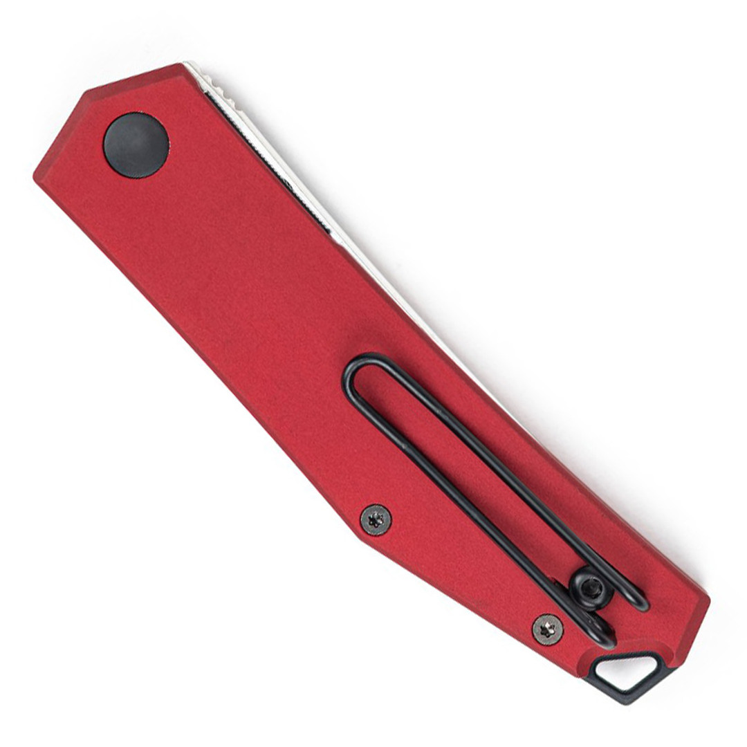 GiantMouse ACE Clyde Red Aluminum Folding Knife, clip view