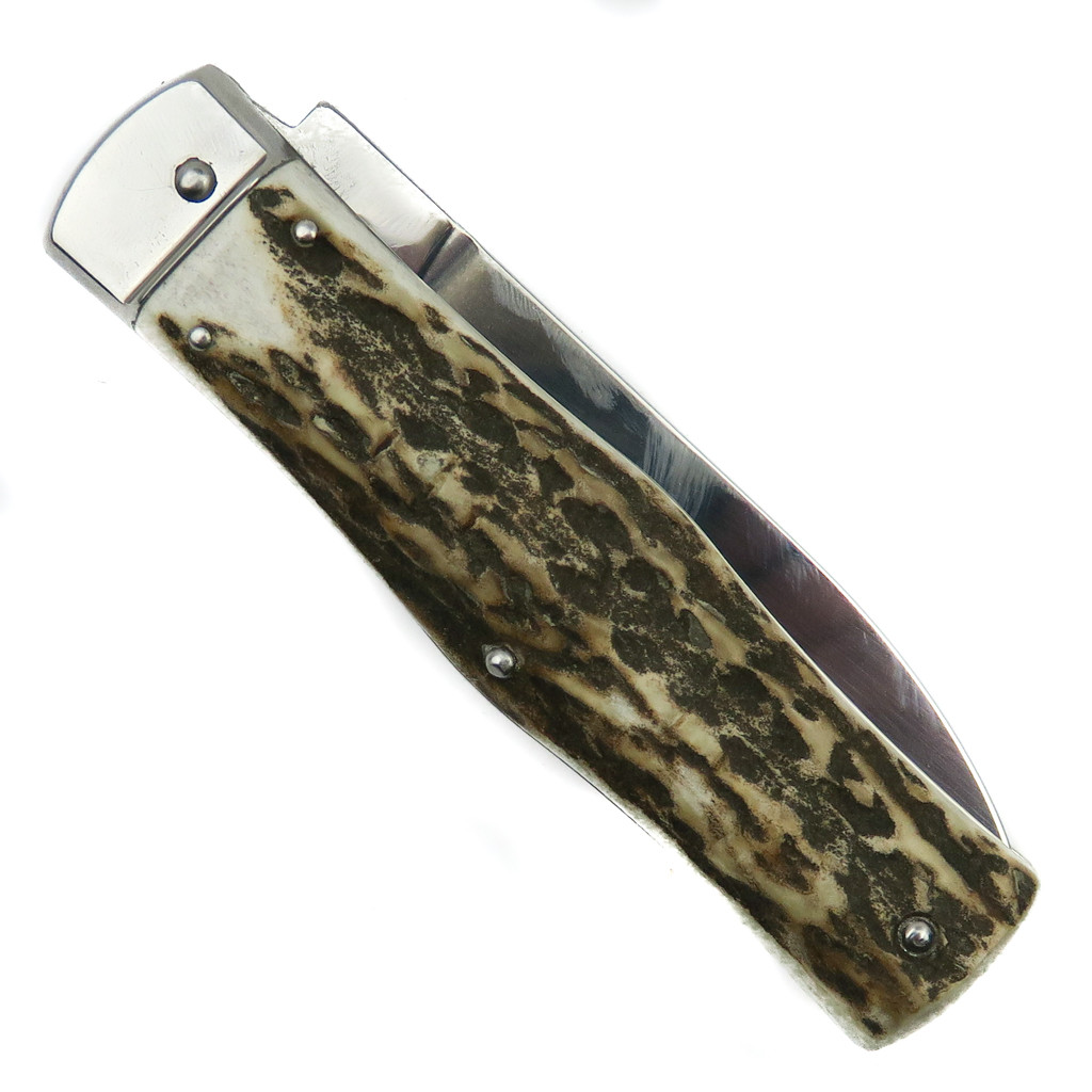 Mikov 241 Predator Stag Horn Handle Leverlock Auto Knife, Single