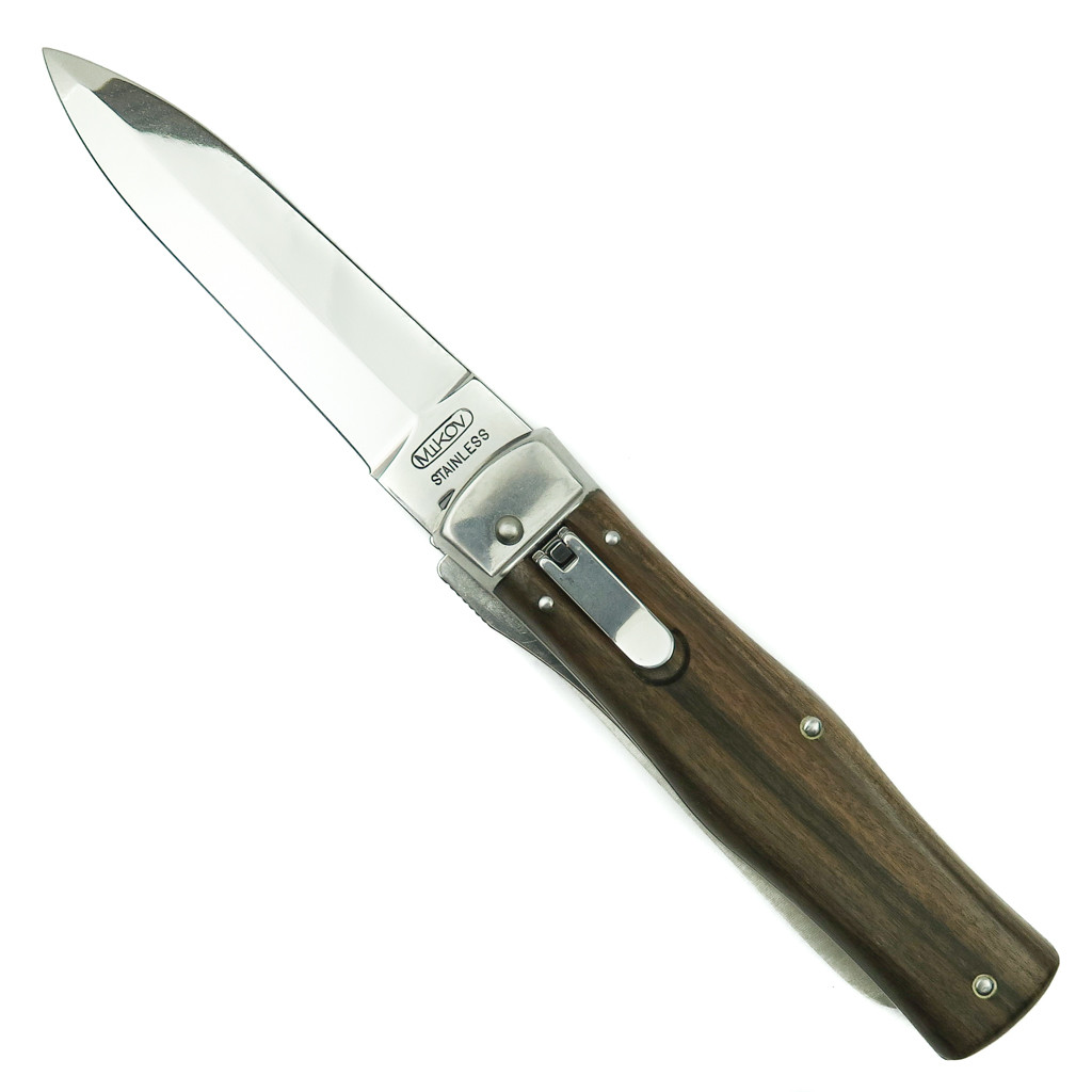 Mikov 241 Predator Rosewood Handle Leverlock Auto Knife, Single