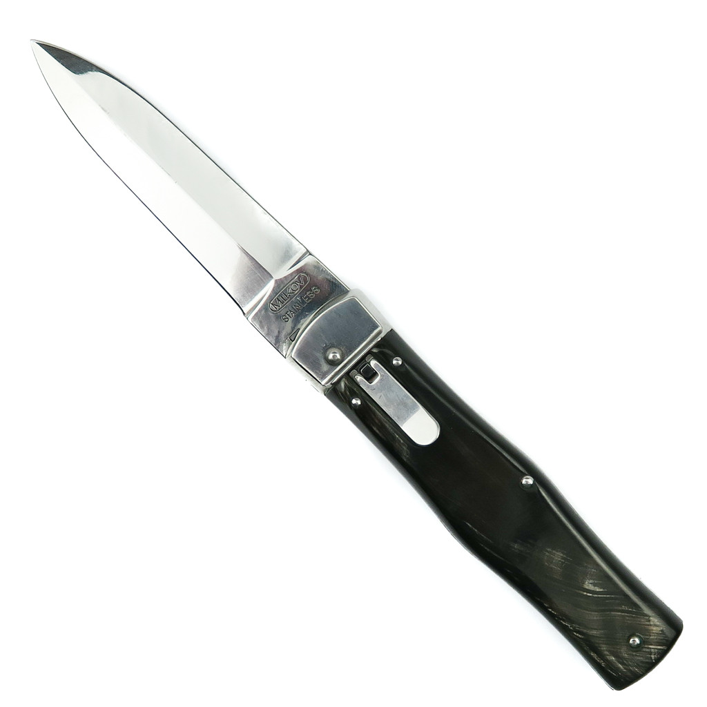 Mikov 241 Predator Buffalo Horn Handle Leverlock Auto Knife