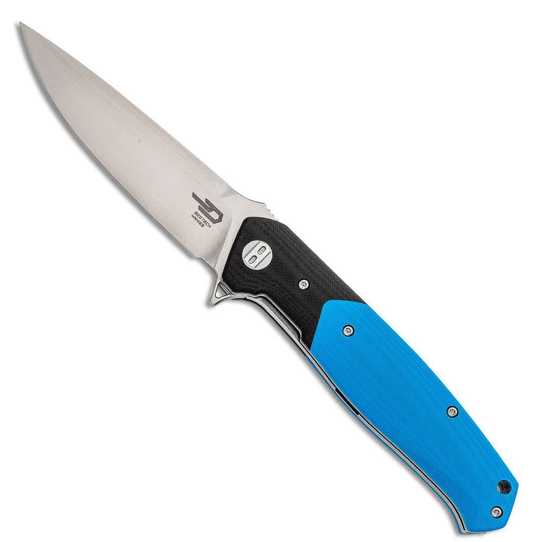 Bestech Knives Swordfish Blue and Black G10 Folding Knife BladeOps