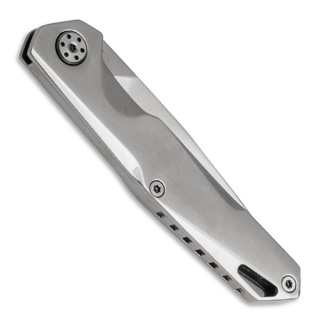 Boker Magnum Shiny EDC Stainless Steel Folding Knife, clip view