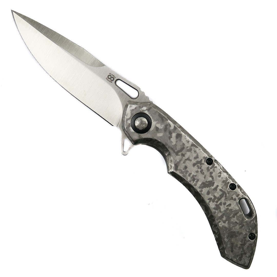 Olamic Cutlery Frosty Ti Wayfarer 247 Knife, Satin Drop Point Blade