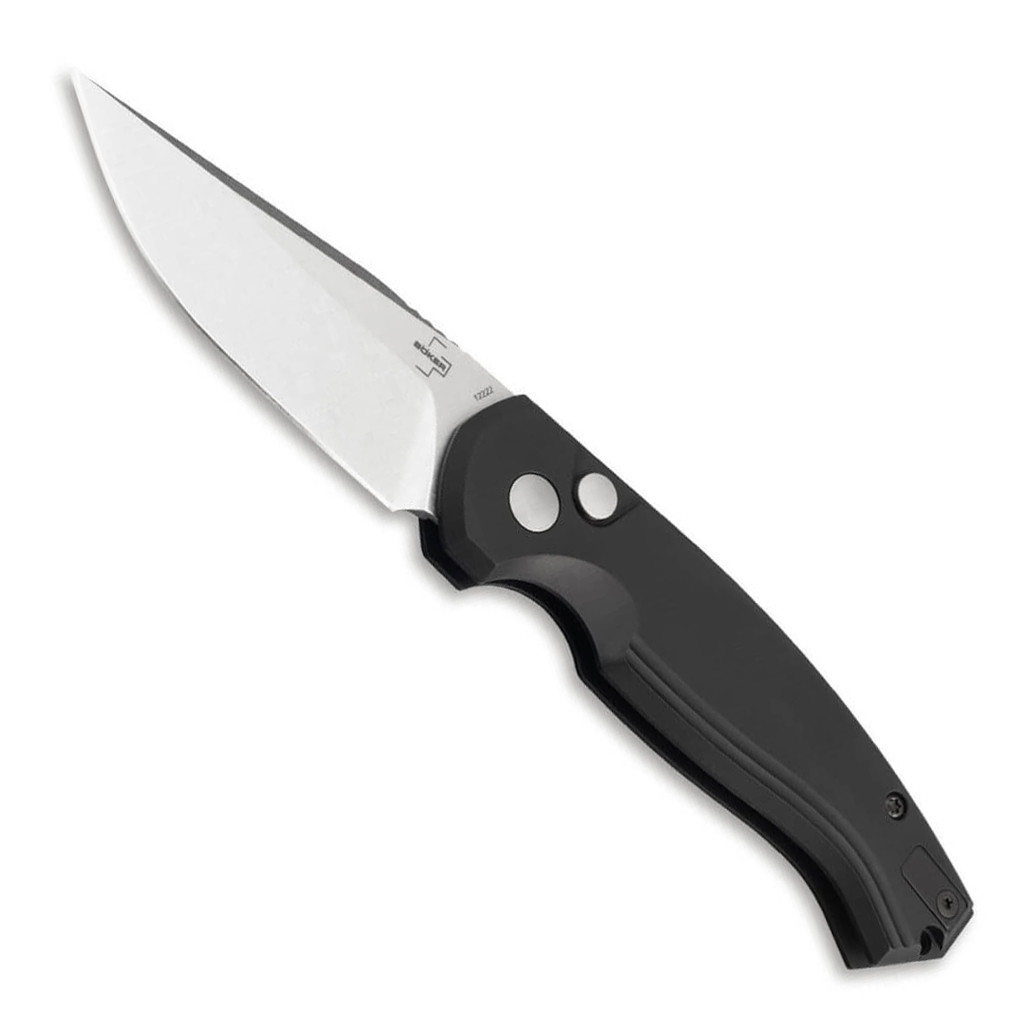 Boker Plus Vox Karakurt Black Aluminum Automatic Knife | BladeOps