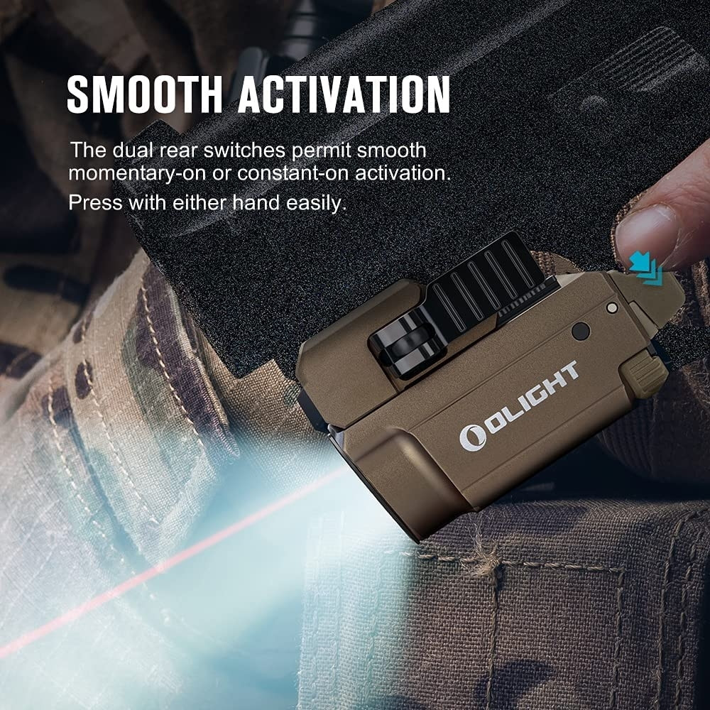 Olight Baldr RL Mini Tactical Light and Red Laser, Desert Tan
