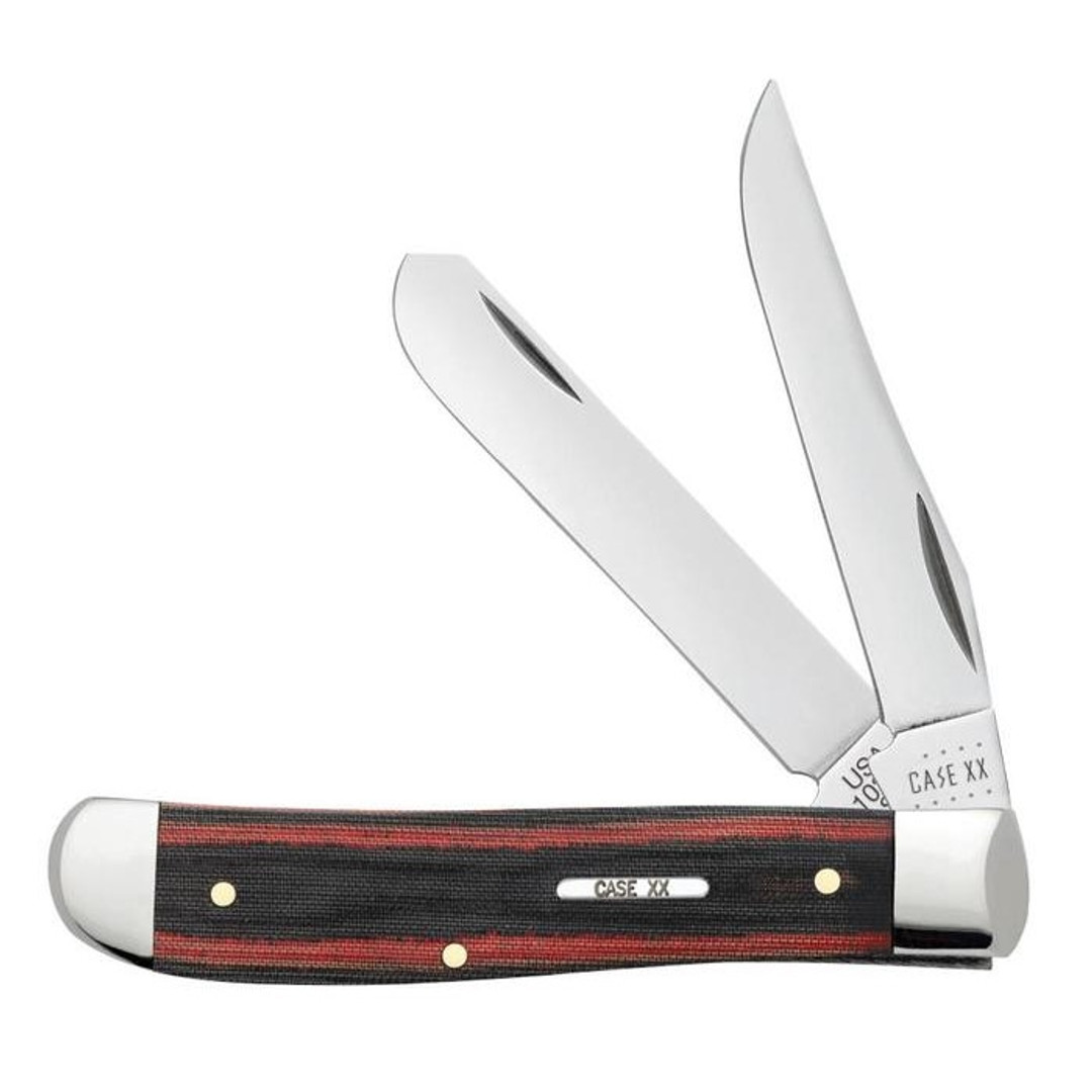 Case Black Red Micarta Smooth Mini Trapper Knife