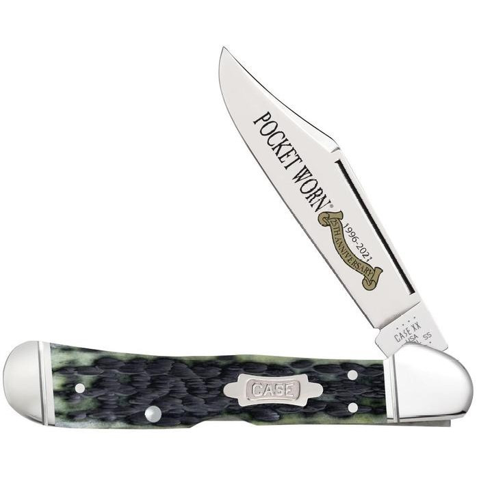 Case Pocket Work Olive Green Bone Peach Seed Jig CopperLock Knife