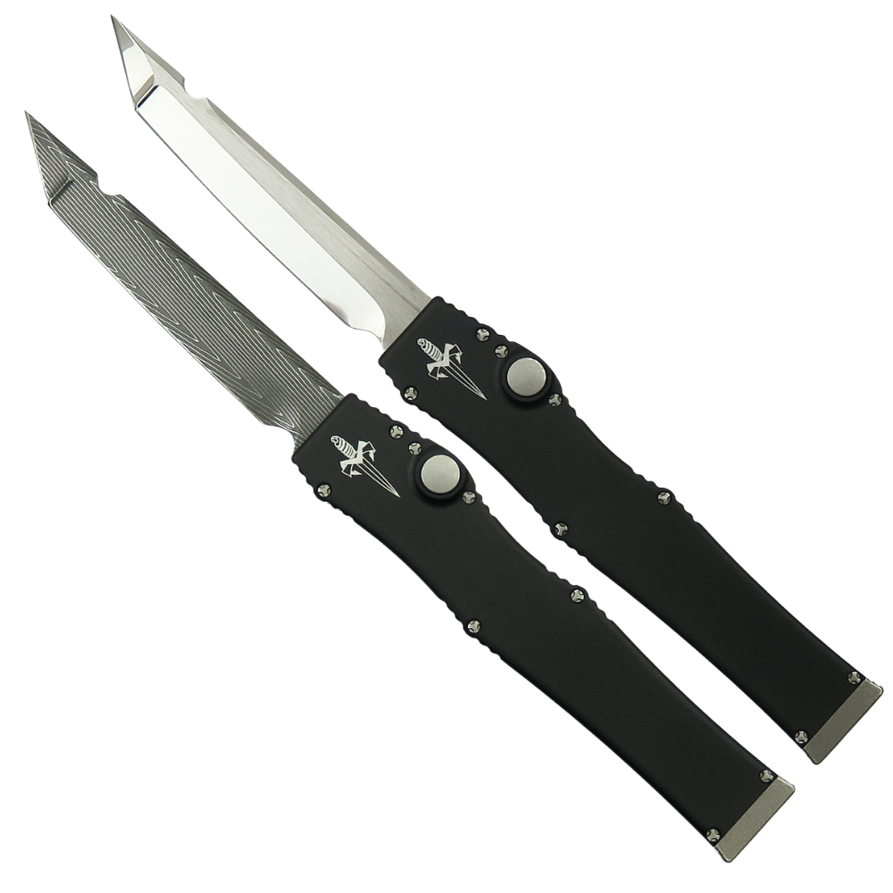 Marfione Custom Prototype Halo 3 Mini OTF Knife Set, Damascus and Mirror Set 