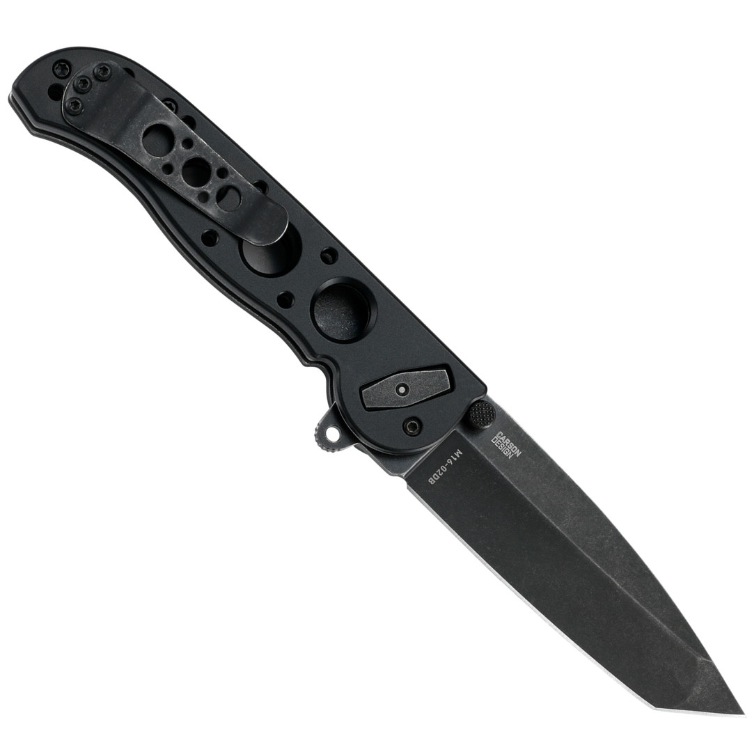 CRKT M16-02DB Deadbolt Assist Knife, Black Tanto Blade, Clip Open View