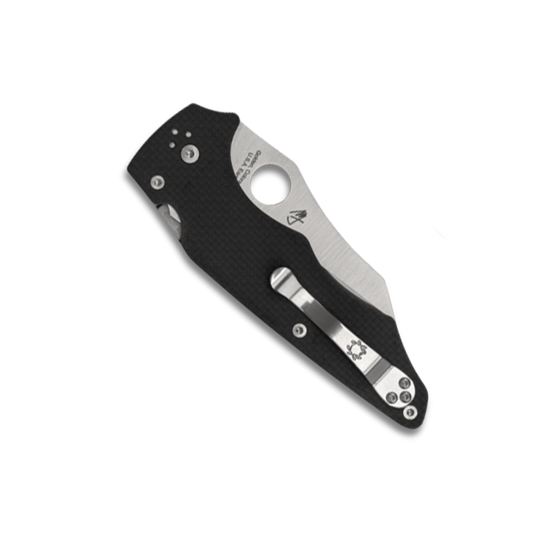 Spyderco YoJumbo Carbon Fiber Sprint Run Compression Lock Knife , clip view