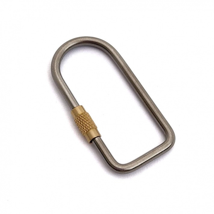 510/14kgfアシメントリーチャーム Flytanium Titanium Flat Oval Keyring with Screw Closure | BladeOps