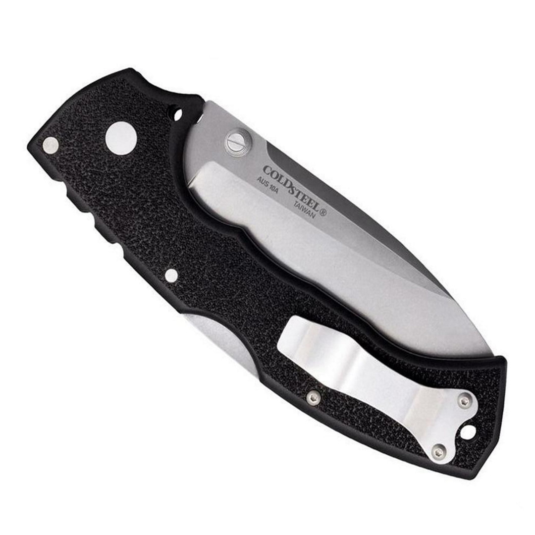 Cold Steel 4-Max Scout Tri-Ad Lock Knife, Satin Drop Point clip view