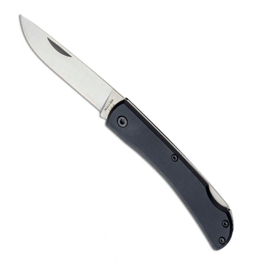 Bear & Son Black Aluminum Small Locking Farmhand Knife, Drop Point Blade