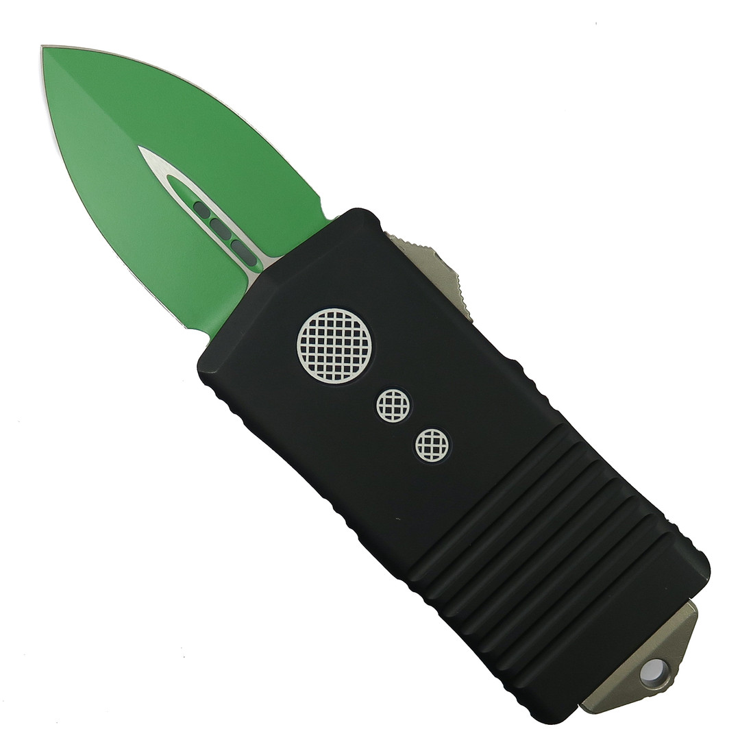 Microtech Jedi Master Exocet OTF Auto Knife, Green Dagger Blade