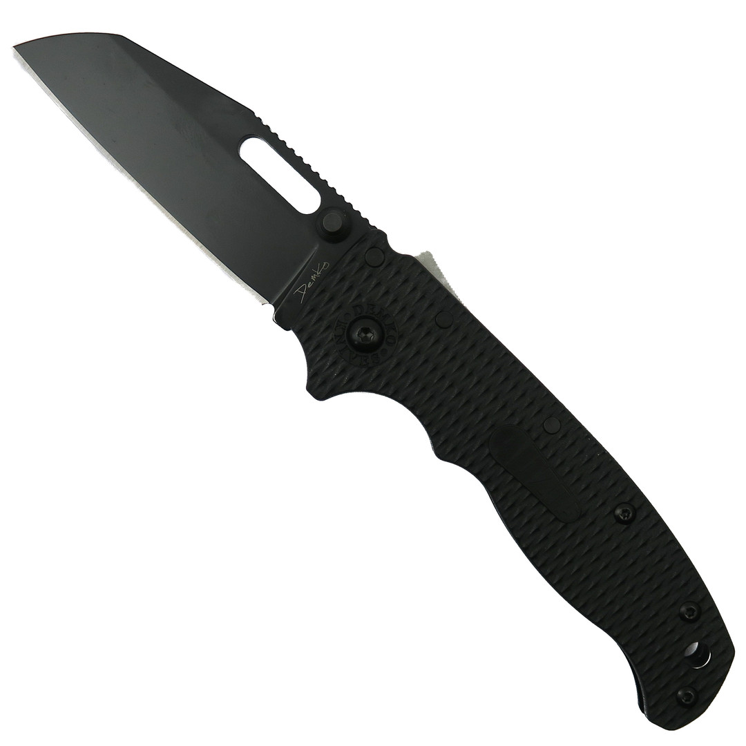 Demko Knives Black AD20.5 Shark Lock, Black Shark Foot Blade