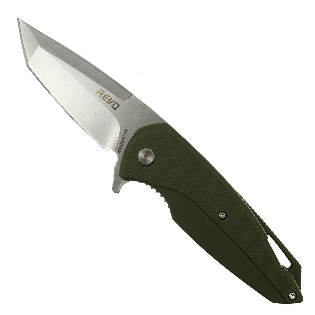 REVO Green G-10 Vipera XL Assist Knife, Tanto Blade