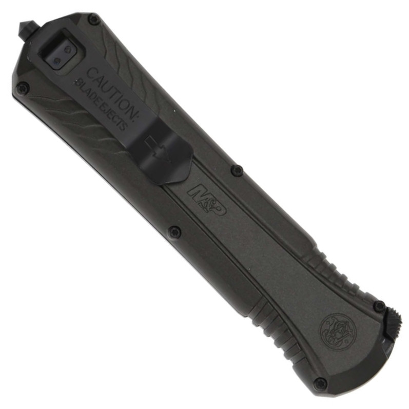 Smith & Wesson Tactical M&P OTF Knife, Black Spear Point Blade, Clip View