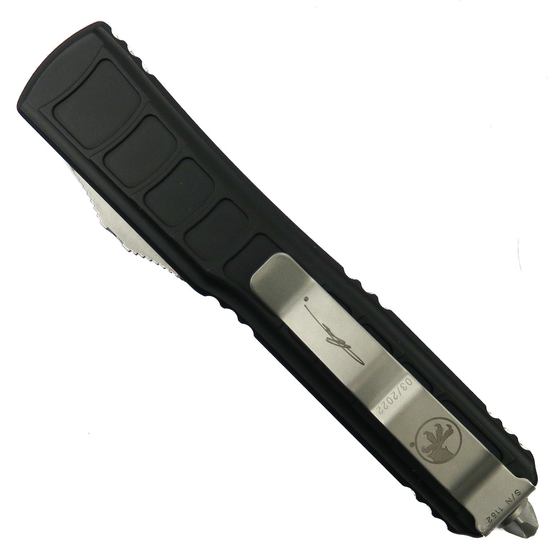 Microtech Signature Series Ultratech II OTF Knife, Stonewash Blade, Clip View