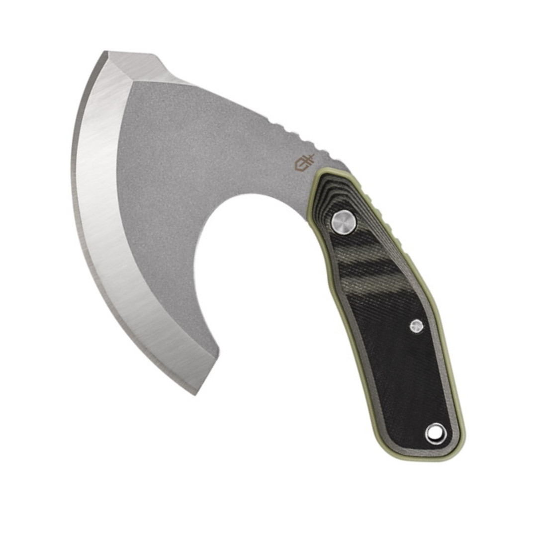 Gerber Olive Downwind Ulu Fixed Blade Knife, Satin Blade