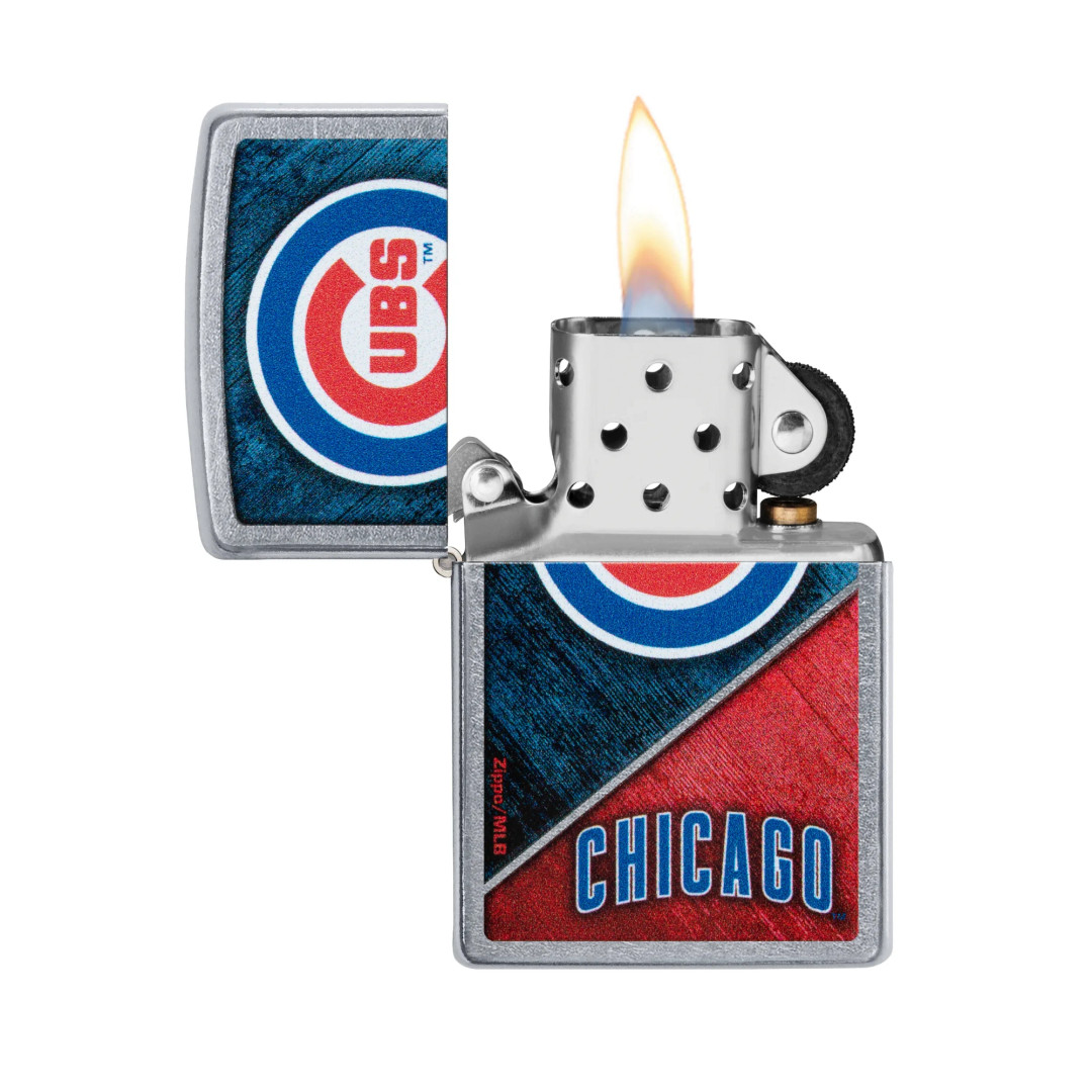 Zippo 207 MLB Chicago Cubs Lighter, open view