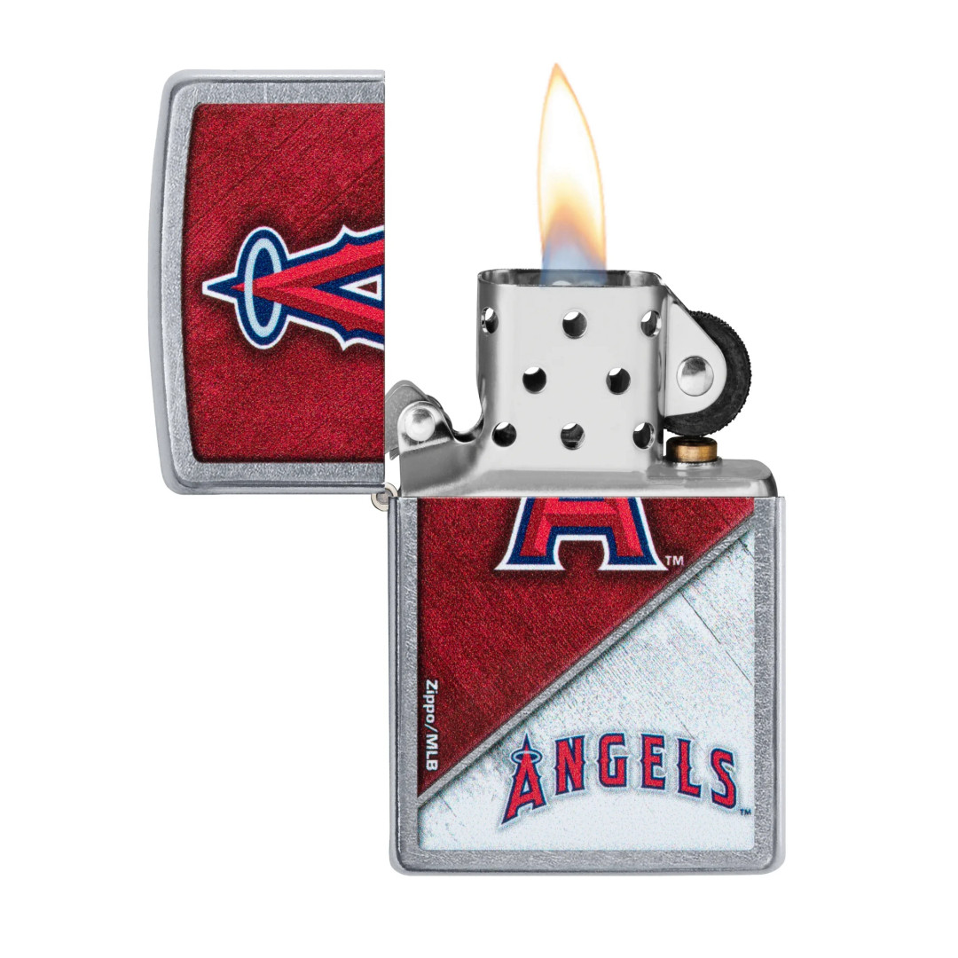 Zippo 207 MLB Los Angeles Angels Lighter, open view