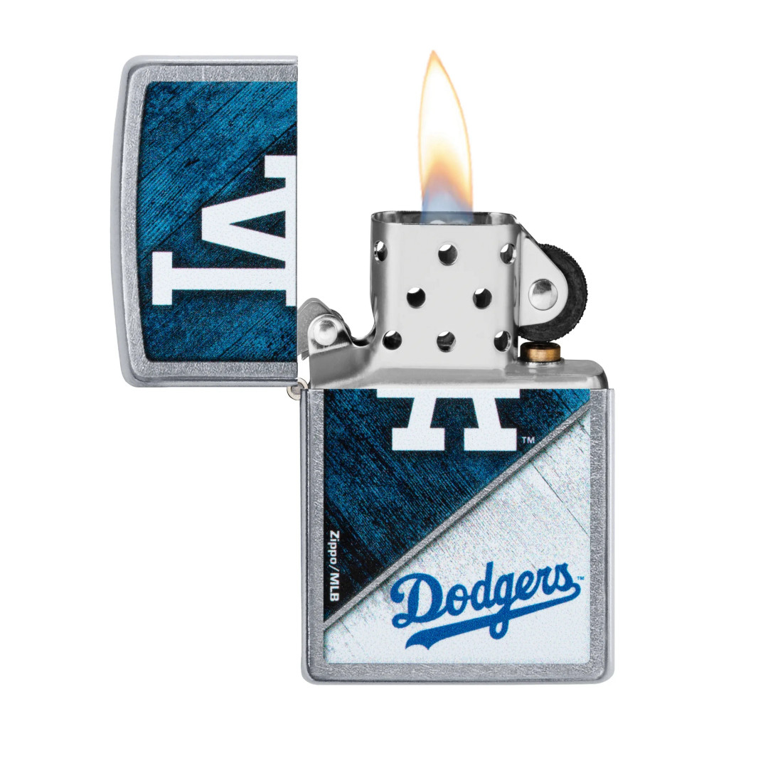 Zippo 207 MLB Los Angeles Dodgers Lighter, open view