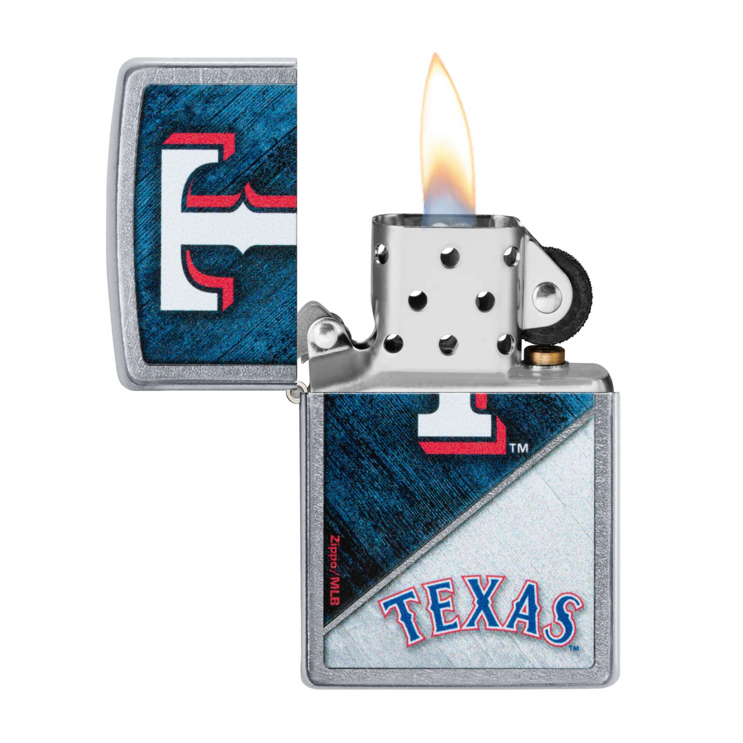 Zippo 207 MLB Texas Rangers Lighter, open view