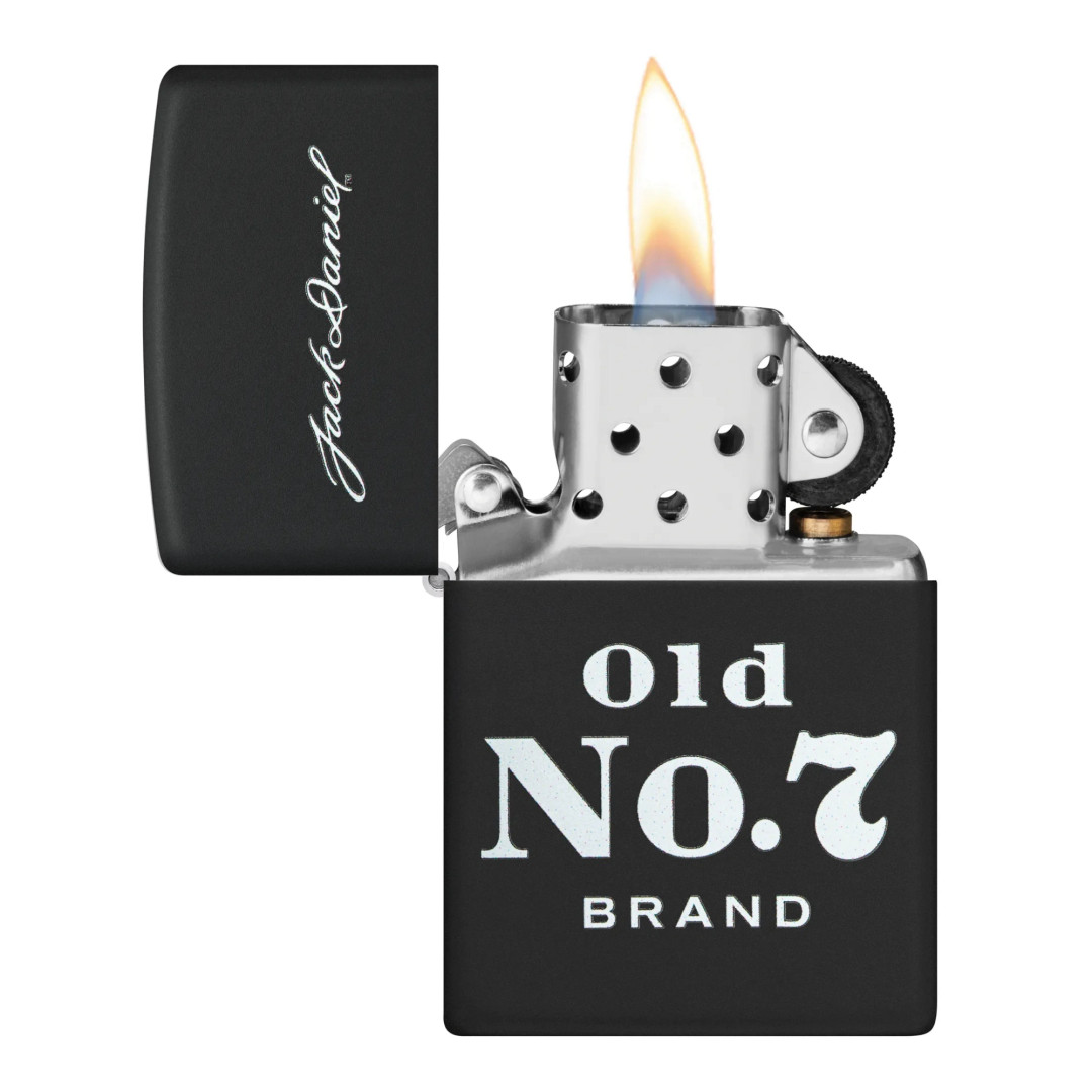 Zippo 218 Jack Daniels Design Lighter, open view