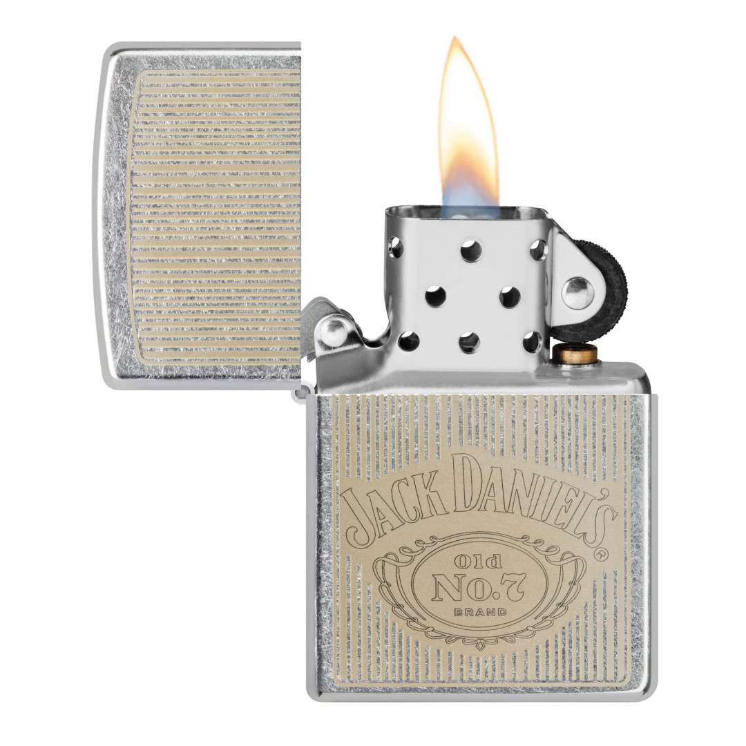 Zippo 207 Jack Daniels Lighter, open view