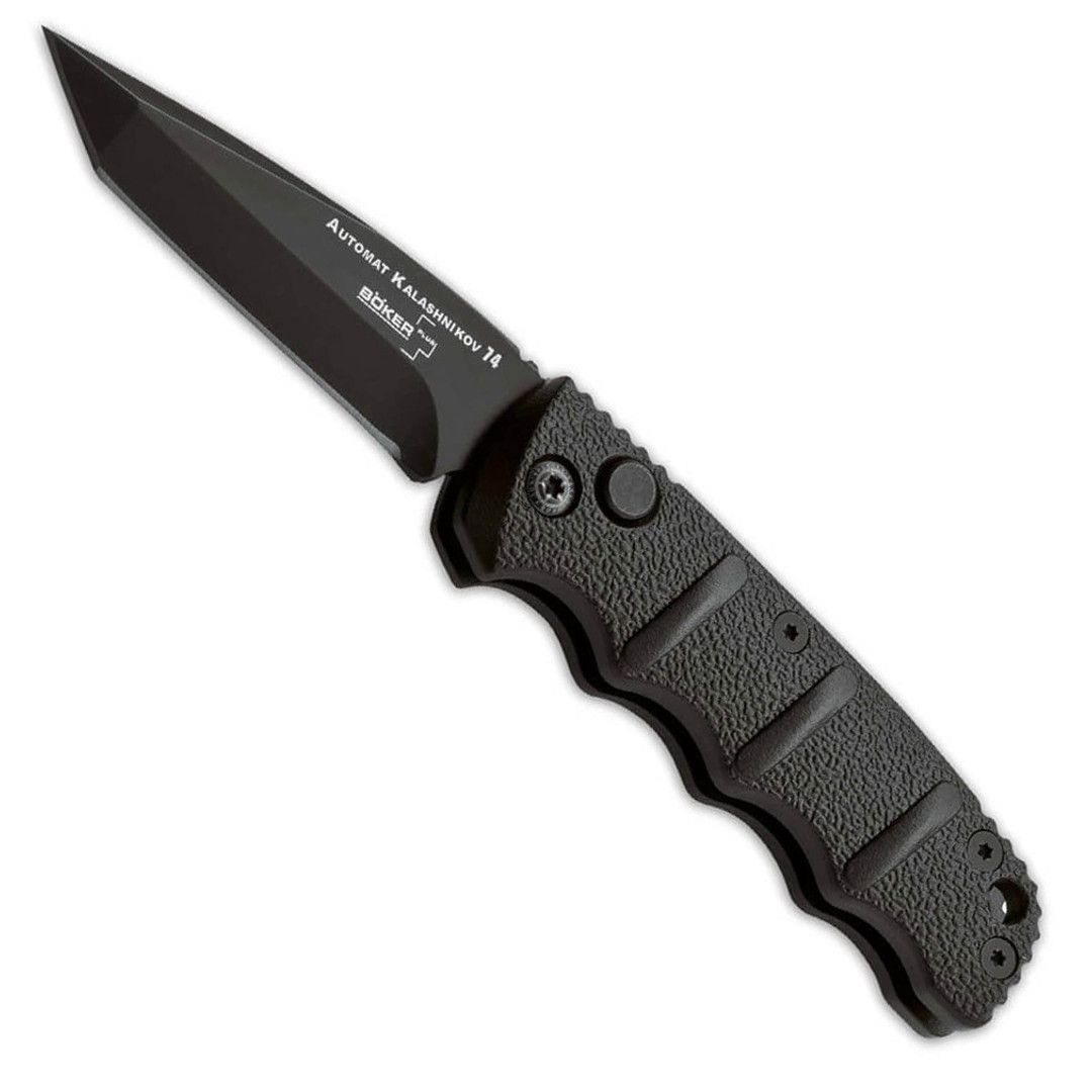 Boker Mini Kalashnikov Tanto Auto Knife, D2 Black Blade