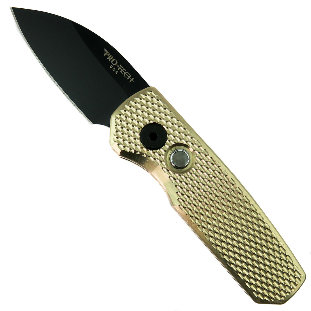 Pro-Tech Textured Bronze Runt 5 DLC Black Auto Knife